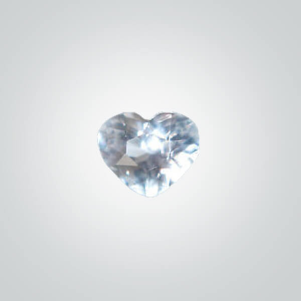 Lab Created White Sapphire# 12, Heart