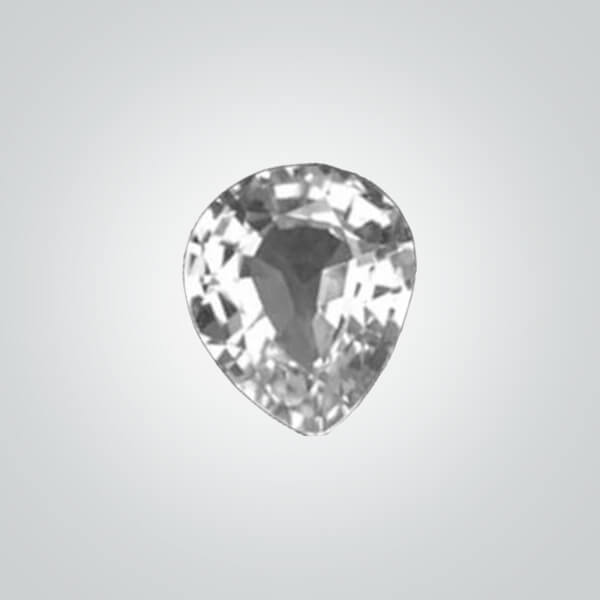 Lab Created White Sapphire# 12, Pear