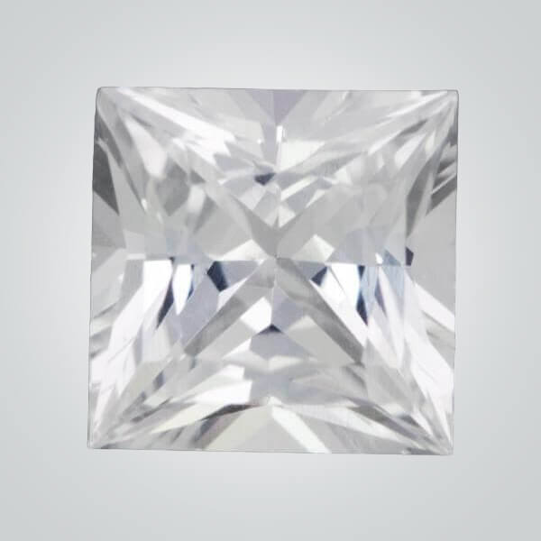 Lab Created White Sapphire# 12, Square