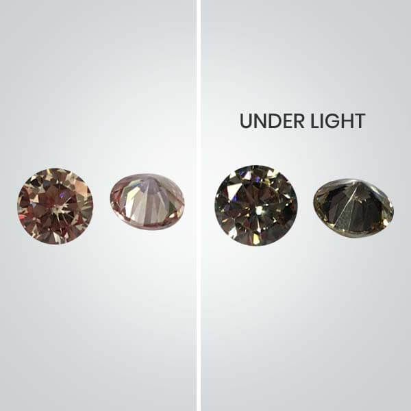 Cubic Zirconia Color Change Pink To Silver - Image 3