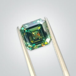 Green Moissanite, Asscher