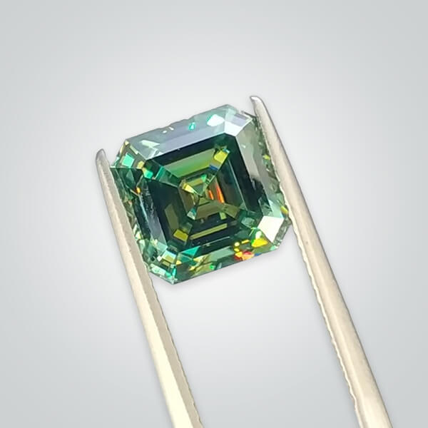 Green Moissanite, Asscher