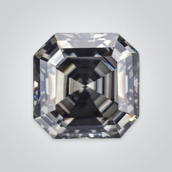 Synthetic Gemstones Grey Moissanite, Asscher
