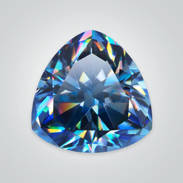Synthetic Gemstones Blue Moissanite, Trillion