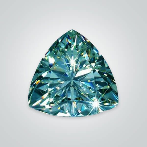 Green Moissanite, Trillion