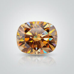 Champagne Moissanite, Cushion