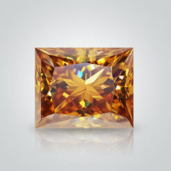 Champagne Moissanite, Square Princess