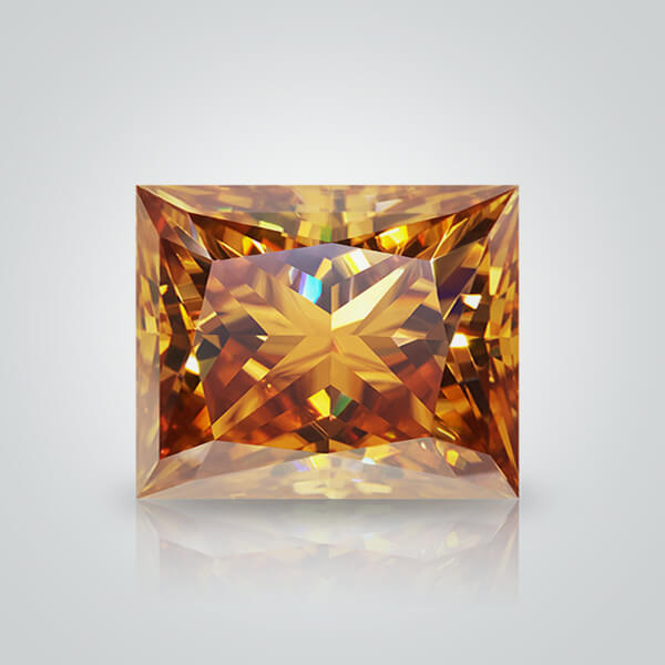 Champagne Moissanite, Square Princess