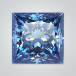 Blue Moissanite, Square Princess