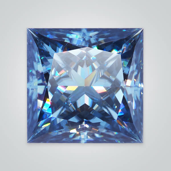 Synthetic Gemstones Blue Moissanite, Square Princess