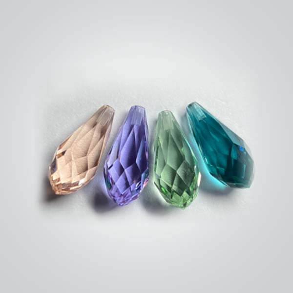 Cubic Zirconia Lavender, Briolette Drop With Top Or Side Hole Drilled