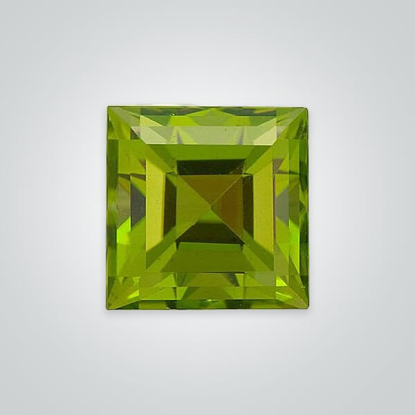 Natural Peridot, Square Step Cut