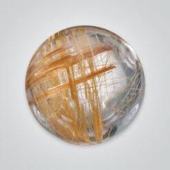 Golden Rutilated Quartz, Round Cabochon