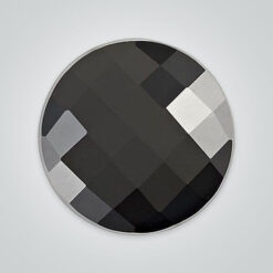 Natural Black Onyx, Round Checkerboard