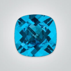 Natural Swiss Blue Topaz, Cushion Checkerboard