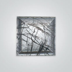 Black Tourmalinated Quartz, Square Cabochon