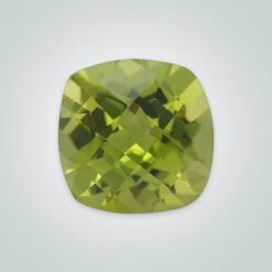Natural Peridot, Cushion Checkerboard