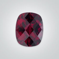 Natural Rhodolite Garnet, Elongated Cushion Checkerboard