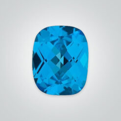 Natural Swiss Blue Topaz, Elongated Cushion Checkerboard