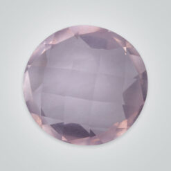 Natural Rose Quartz, Round Double Side Checkerboard