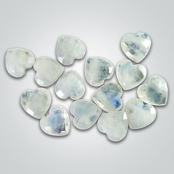 Natural White Moonstone, Heart