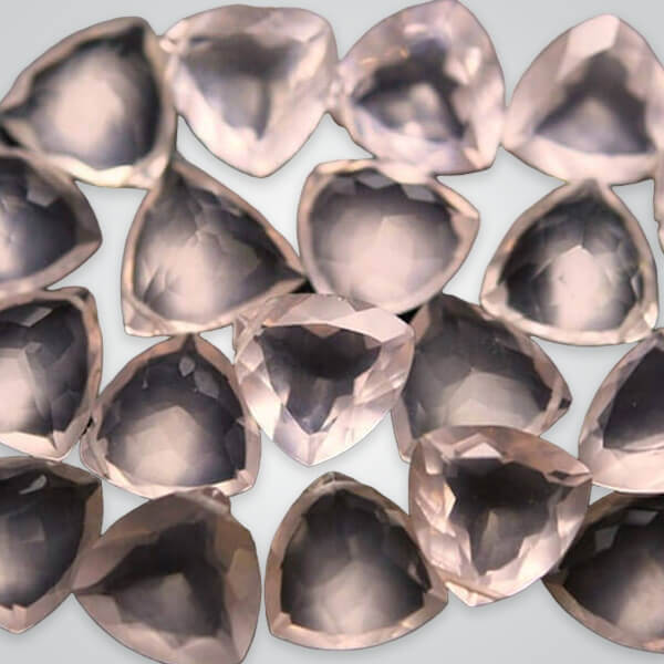 Natural Rose Quartz, Trillion