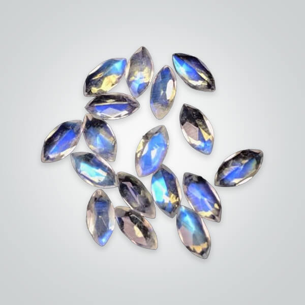 Natural Rainbow Moonstone, Marquise Faceted