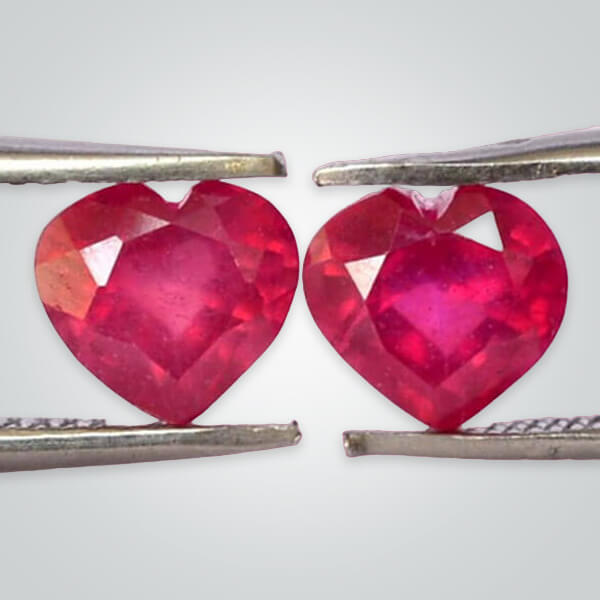 Ruby (Glass Filled), Heart