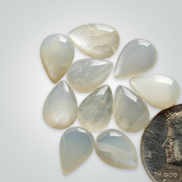 Natural White Moonstone, Pear