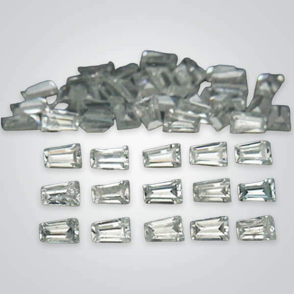Natural White Zircon, Tappered Baguette