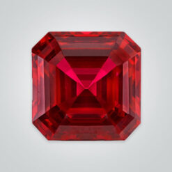 Lab Created Pulled Czochralski Ruby, Asscher