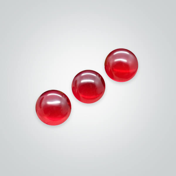 Lab Created Pulled Czochralski Ruby, Round Cabochon