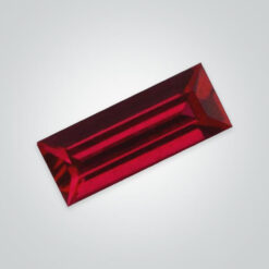 Lab Created Pulled Czochralski Ruby, Baguette
