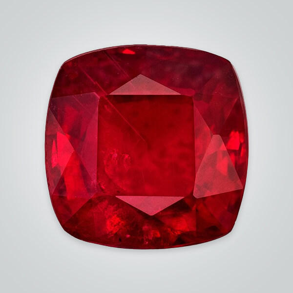 Lab Created Pulled Czochralski Ruby, Cushion