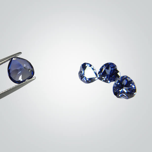 Lab Created Blue Sapphire# 33 (Light), Heart