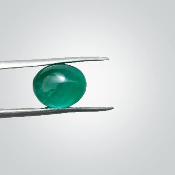 Lab Created Hydrothermal Colombian Emerald, Oval Cabochon