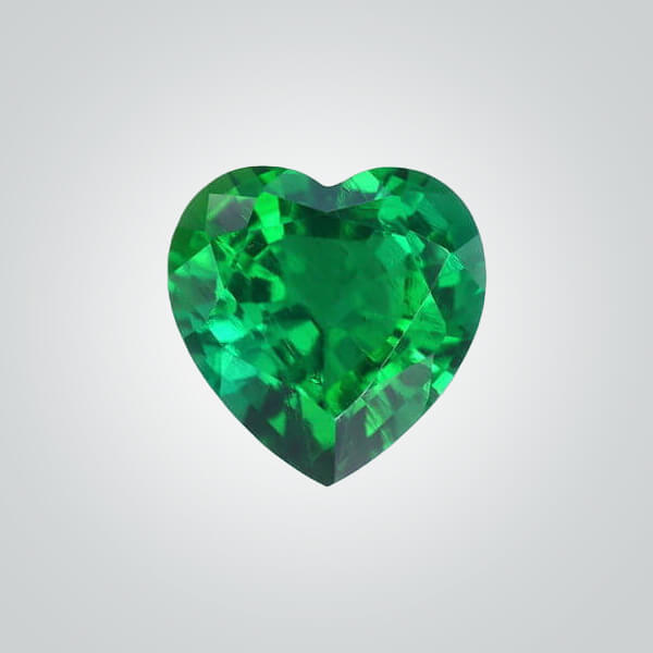 Synthetic Gemstones Hydrothermal Emerald, Heart