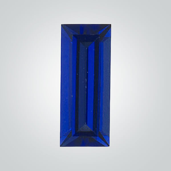 Synthetic Gemstones Pulled Czochralski Blue Sapphire, Baguette