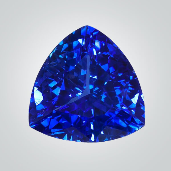 Synthetic Gemstones Pulled Czochralski Blue Sapphire, Trillion