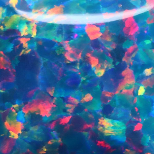 Lab Created Bello Opal Dotted Pattern, OP01-A Multi-Teal