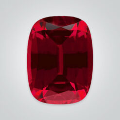 Synthetic Gemstones Pulled Czochralski Ruby, Elongated Cushion