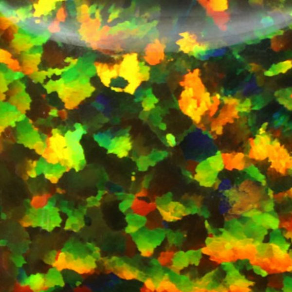 Lab Created Bello Opal Dotted Pattern, OP70-A Multi Olive