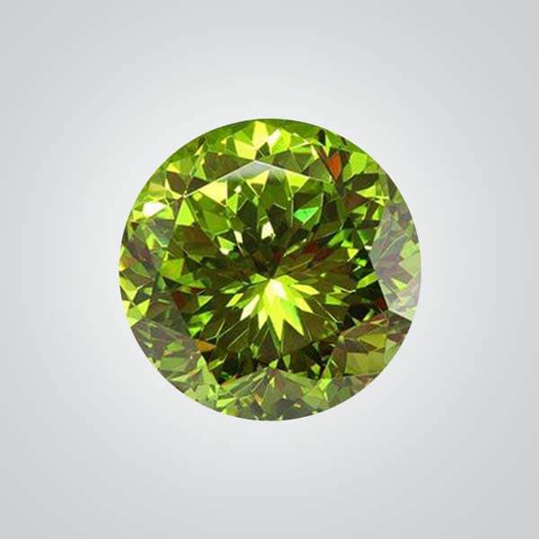 Cubic Zirconia, Apple Green 6A Round