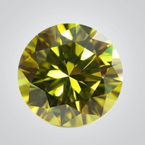 Cubic Zirconia, Olive 6A Round