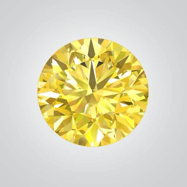 Cubic Zirconia, Yellow 6A Round