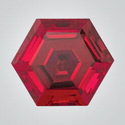 Lab Created Dark Ruby# 7, Hexagon