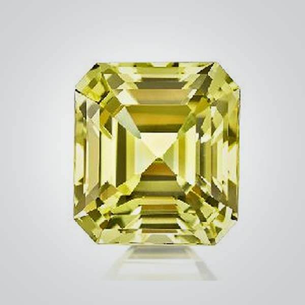 Hydrothermal/Pulled Czochralski Yellow sapphire, Asscher