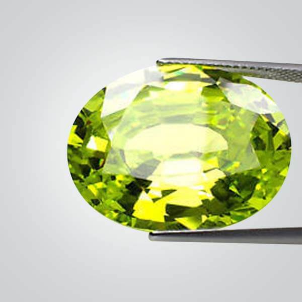Cubic Zirconia Apple Green, Oval Faceted Rondelle with hole