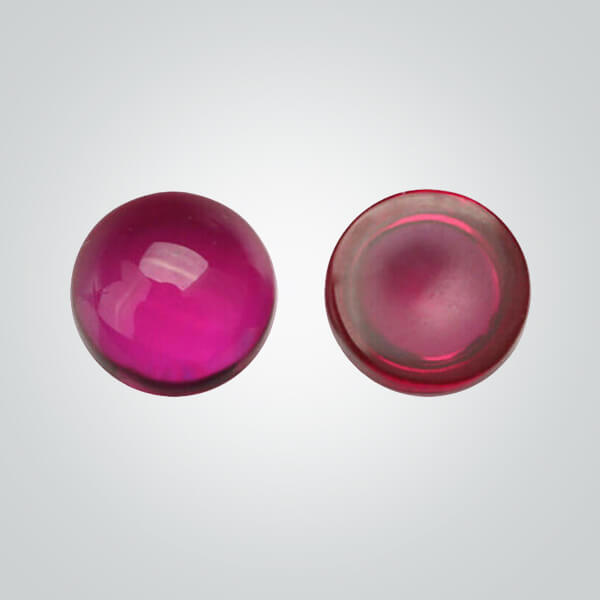 Synthetic Gemstones Ruby# 5, Round Cabochon