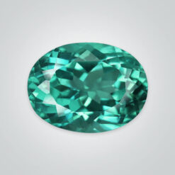 Lab Created Pulled Czochralski Green Paraiba, Asscher